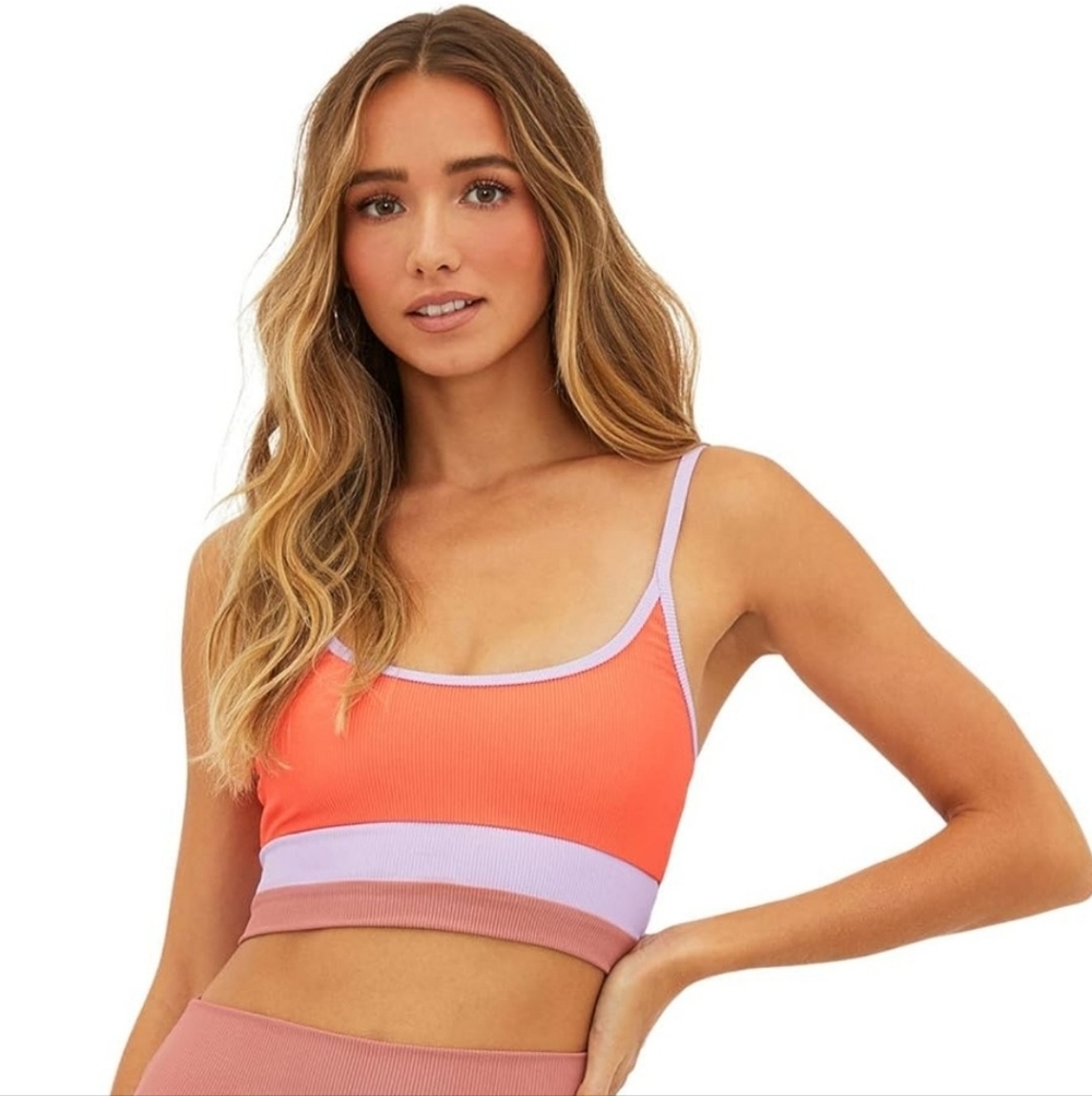 ☀️New Beach Riot Eva Ribbed Colorblock Bikini Top Small🌻 - Picture 1 of 6